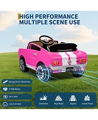 homfan 46.1 x 24.8 x 16.9 Inch Licensed Shelby Ride On Car for Kids 24V 2 Seater Electric Car Toy with Remote for Outdoor Play