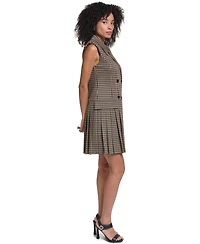 Karl Lagerfeld Paris Women's Collared Pleated Short Dress