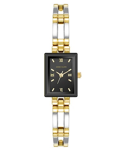 Anne Klein Women's Quartz Rectangle Two-Tone Alloy Metal Bracelet Watch 28mm x 16.3mm