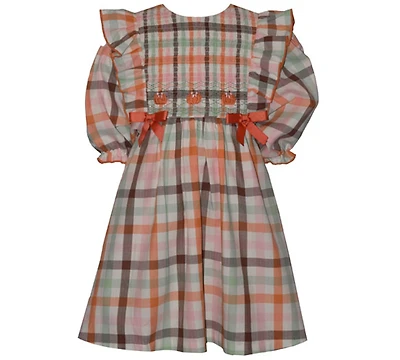 Bonnie Jean Girls' 2T-6X Long-Sleeve Plaid Dress