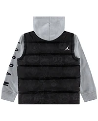 Jordan Little and Toddler Boys Layered-Look Hooded Jacket