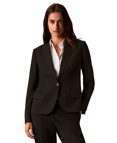 Calvin Klein Women's One-Button Peak Lapel Jacket