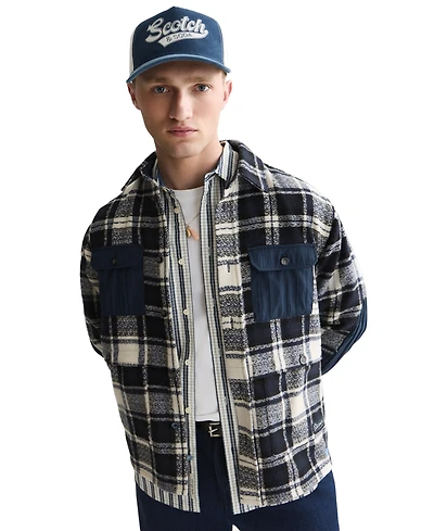Scotch & Soda Men's Patchwork Relaxed-Fit Overshirt