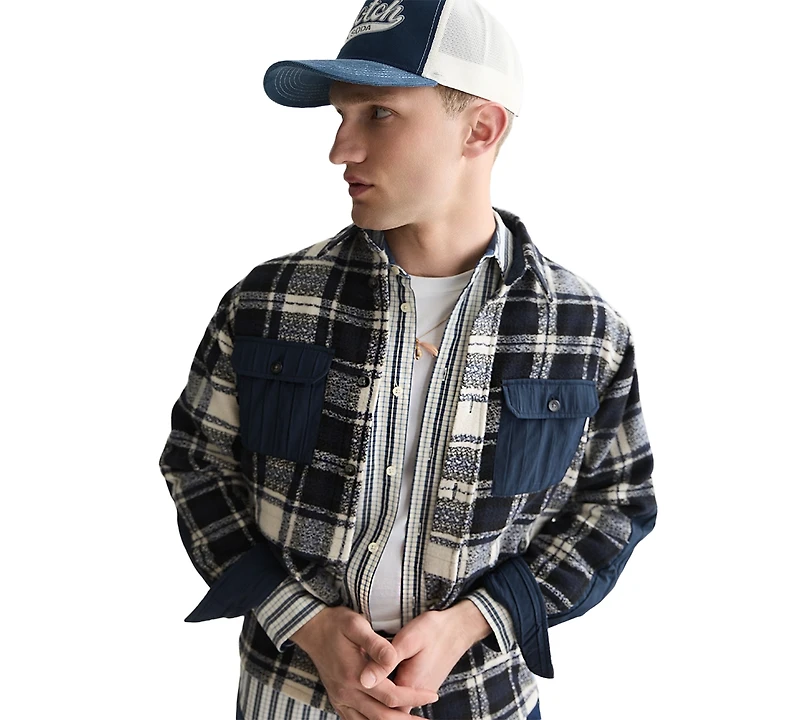 Scotch & Soda Men's Patchwork Relaxed-Fit Overshirt