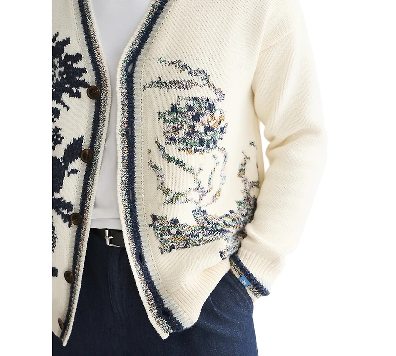 Scotch & Soda Men's Cotton-Blend Dropped Shoulder Cardigan