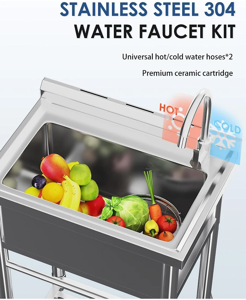 Aecojoy Stainless Steel Utility Sink