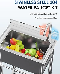 Aecojoy Stainless Steel Utility Sink