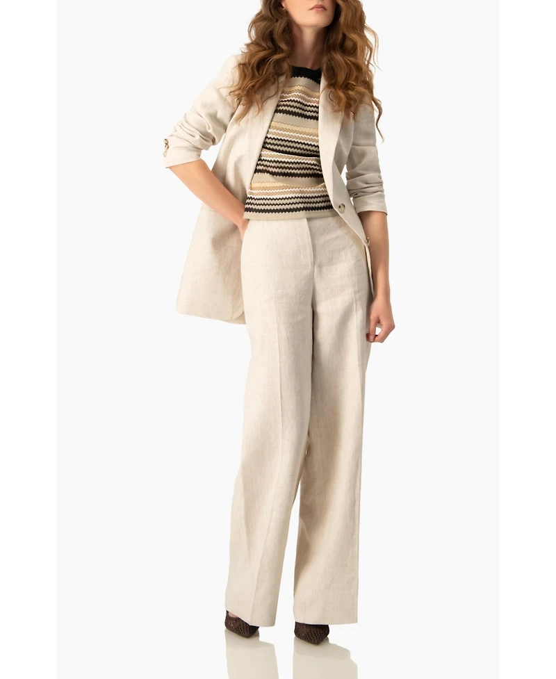 Ivonne Women's Chevron Stripe Crochet Knit Top