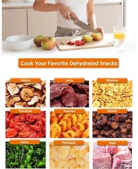 Commercial Chef Food Dehydrator with 5 Adjustable Height Trays, Stainless Steel