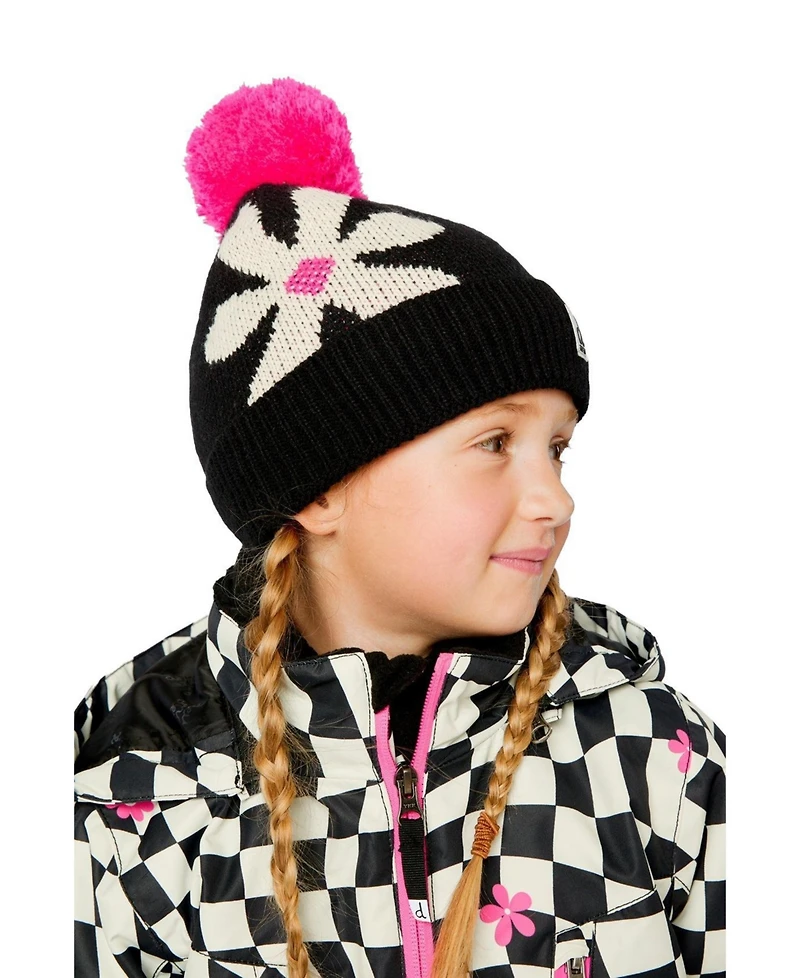 Deux par Deux Girl's Winter Knit Hat with Pompom