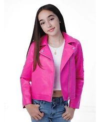Barbie Girls' ( 4 to 16 ) Iridescent Zip-Up Leather Jacket