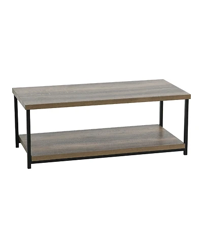 Household Essentials Jamestown Rectangular Coffee Table with Storage Shelf
