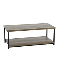 Household Essentials Jamestown Rectangular Coffee Table with Storage Shelf