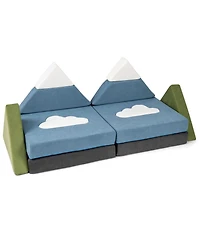 Slickblue Toddler 12 Piece Toddler Foam Construction Fort Set with Snow Mountain Theme-Snow Mountain