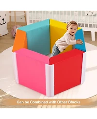 Slickblue Toddler Kids Foam Ball Pit with Climbing Mat and Detachable Pu Covers-Colorful