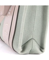 Pre-Owned Chloe Small Woody Convertible Tote Linen and Leather