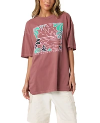 O'Neill Women's Garment-Dyed Graphic Oversized T-Shirt