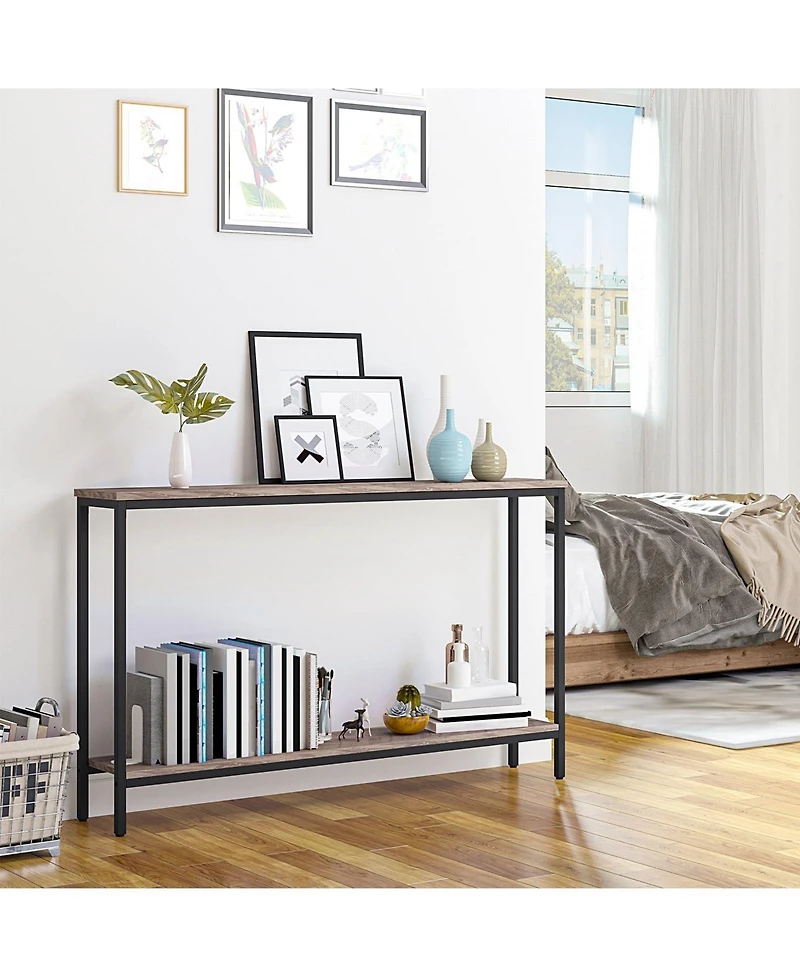 Slickblue Entryway Narrow Console Table with Open Storage Shelf