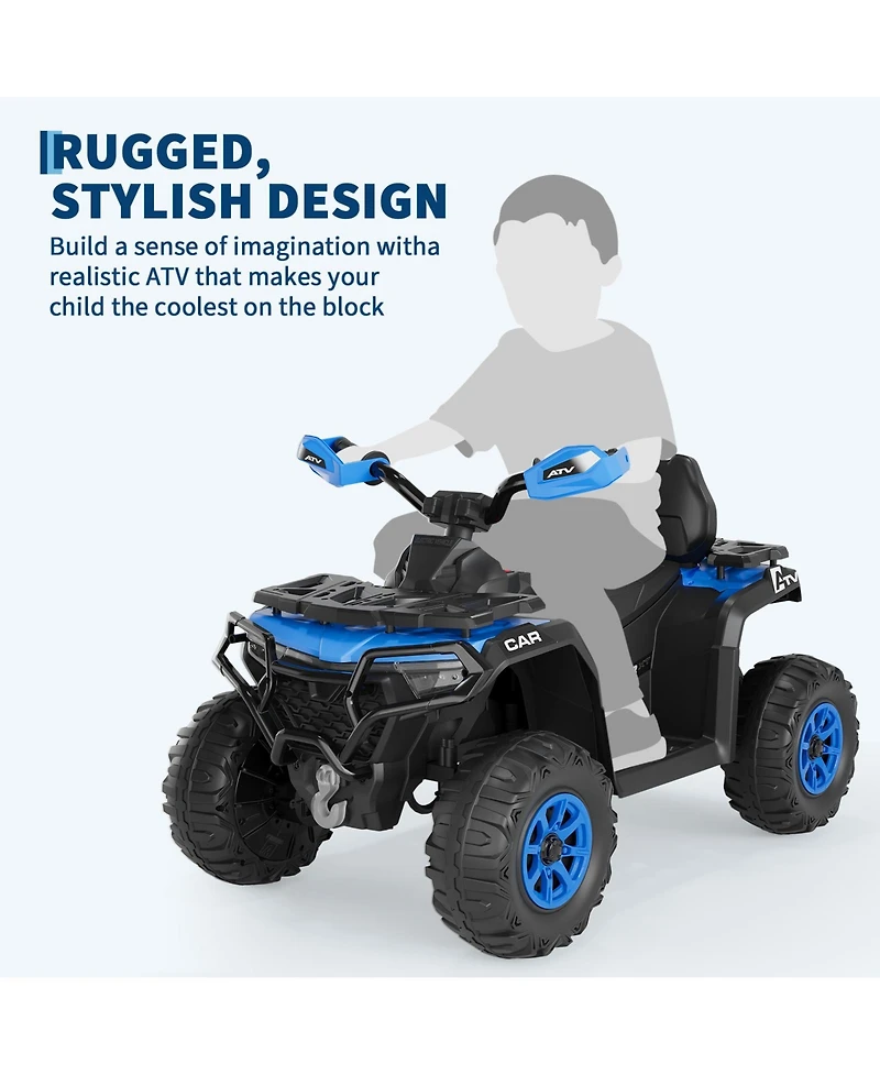 homfan Electric Kids Atv 4-Wheeler Ride-On Car for Ages 3-8