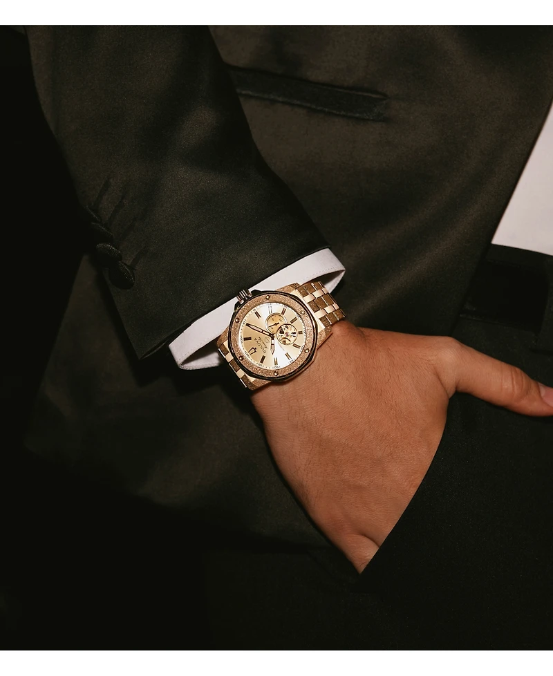 Bulova Men's Marine Star Series A Marc Anthony Gold-Tone Stainless Steel Bracelet Watch 35mm