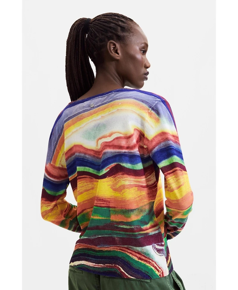 Desigual Women's Fine Knit Printed Sweater