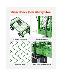 Vevor Steel Garden Cart 680lb Capacity Heavy Duty Yard Wagon Utility Cart 10in Tires