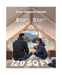 Vevor Inflatable Tent for Camping 5-8 Person Glamping Tent with Pump Easy Set up