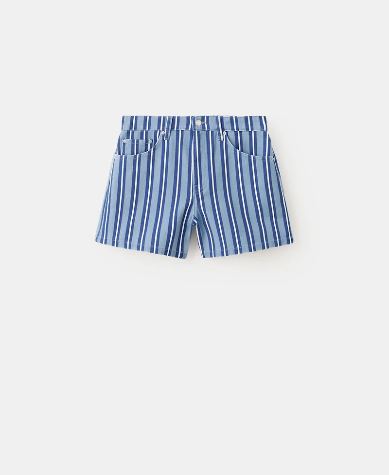 Mango Women's Striped Straight-Fit Shorts