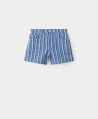 Mango Women's Striped Straight-Fit Shorts