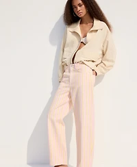 Mango Women's Striped Balloon Jeans