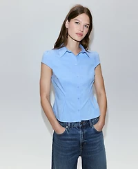 Mango Women's Fitted Short-Sleeved Shirt