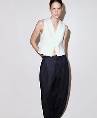 Mango Women's Toggles Denim Top