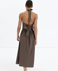 Mango Women's Gingham Halter Dress
