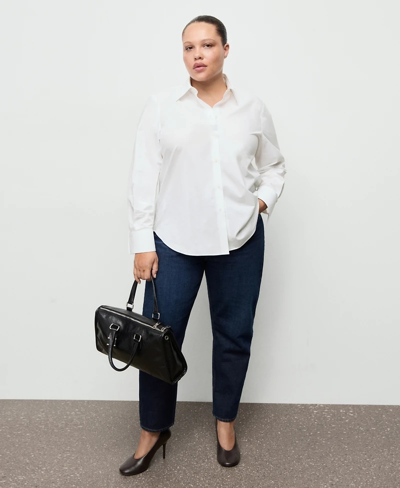 Mango Women's Cotton And Lyocell Blend Straight Shirt