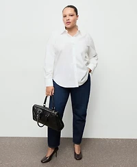 Mango Women's Cotton And Lyocell Blend Straight Shirt