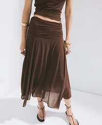 Mango Women's Asymmetrical Chiffon Skirt