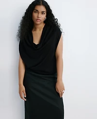 Mango Women's Draped Neck Knitted Sweater