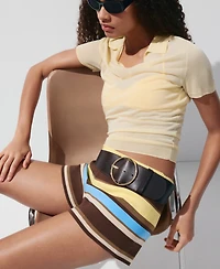 Mango Women's Striped Knitted Shorts