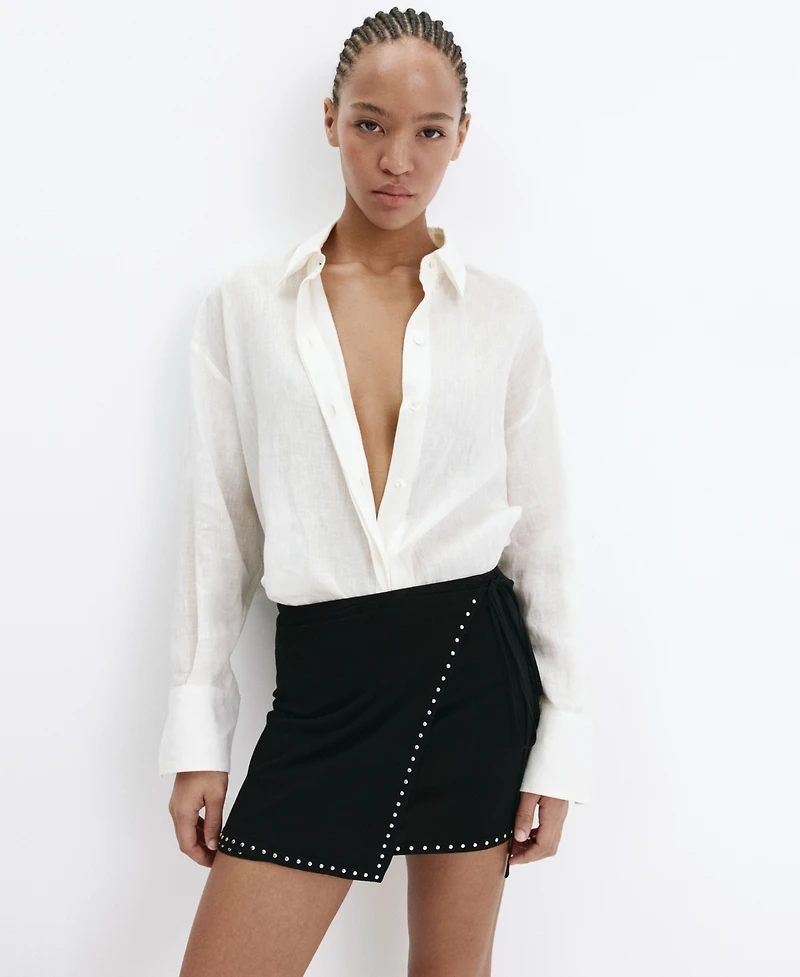 Mango Women's Studded Wrap Skirt