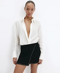 Mango Women's Studded Wrap Skirt