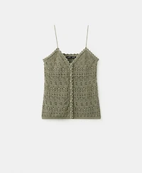 Mango Women's Buttons Open-Knit Top