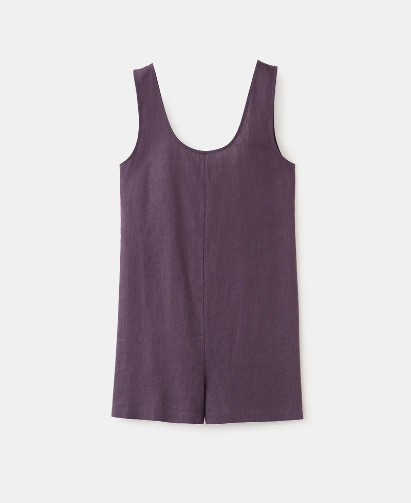 Mango Women's Open-Back Linen Romper