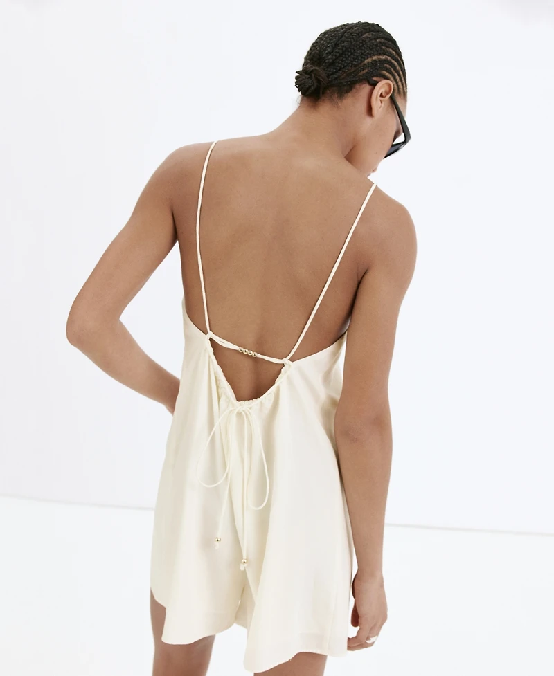 Mango Women's Straight Open-Back Jumpsuit