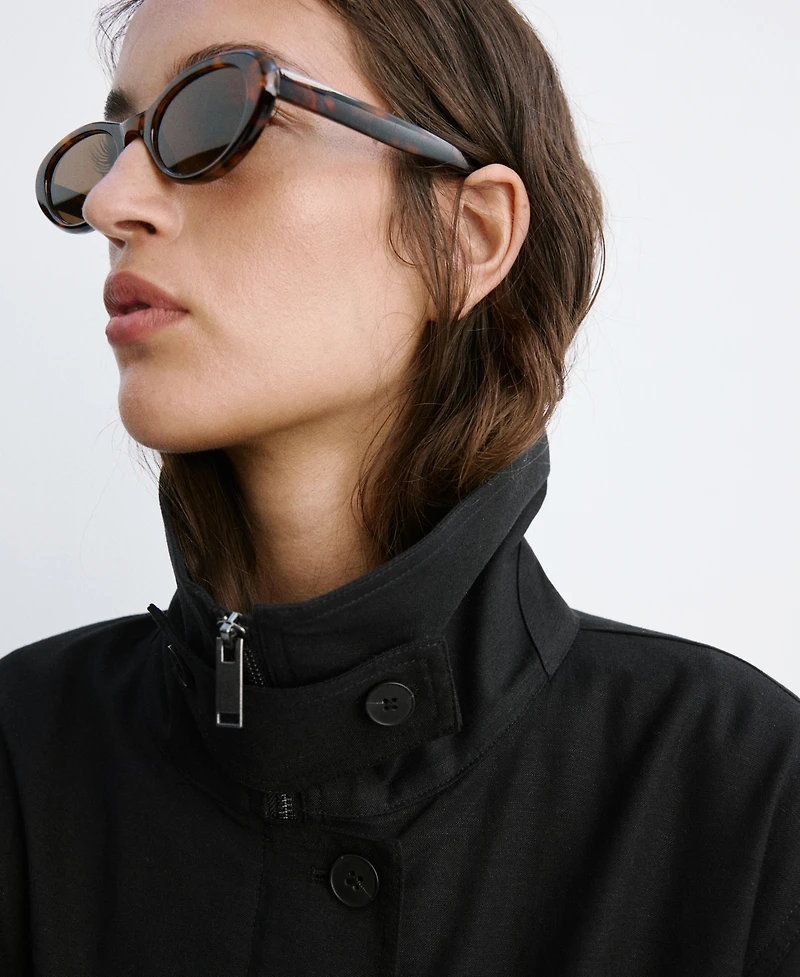 Mango Women's Funnel-Neck Bomber Jacket