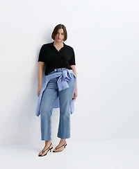 Mango Women's Sienna Flared Cropped Jeans
