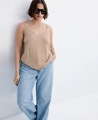 Mango Women's Danila High-Waisted Wide Leg Jeans