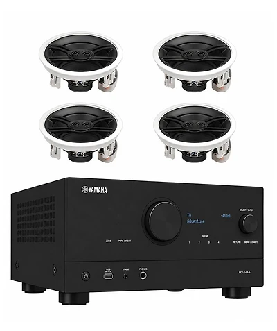 Yamaha Rx-V4A 5.2 Av Receiver with 4 In-Ceiling Speakers