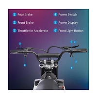 homfan Ride-On Dirt Bike, Electric, 15.5 Mph, 175 lb. Capacity, Ages 14+