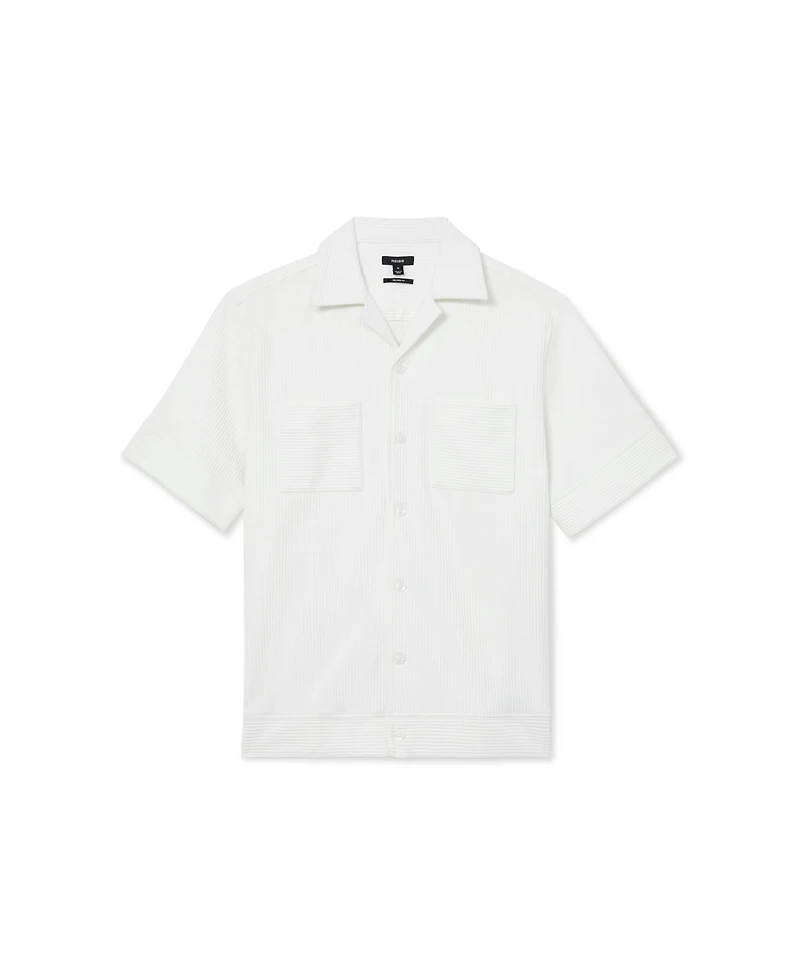 Reiss Men's Odessa Ribbed Cuban-Collar Shirt