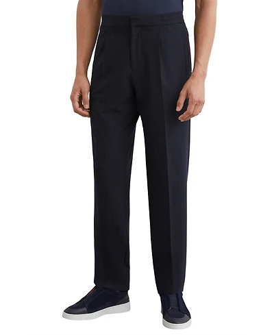 Reiss Men's Sidney Trouser Stripe Tapered Pleated Pants